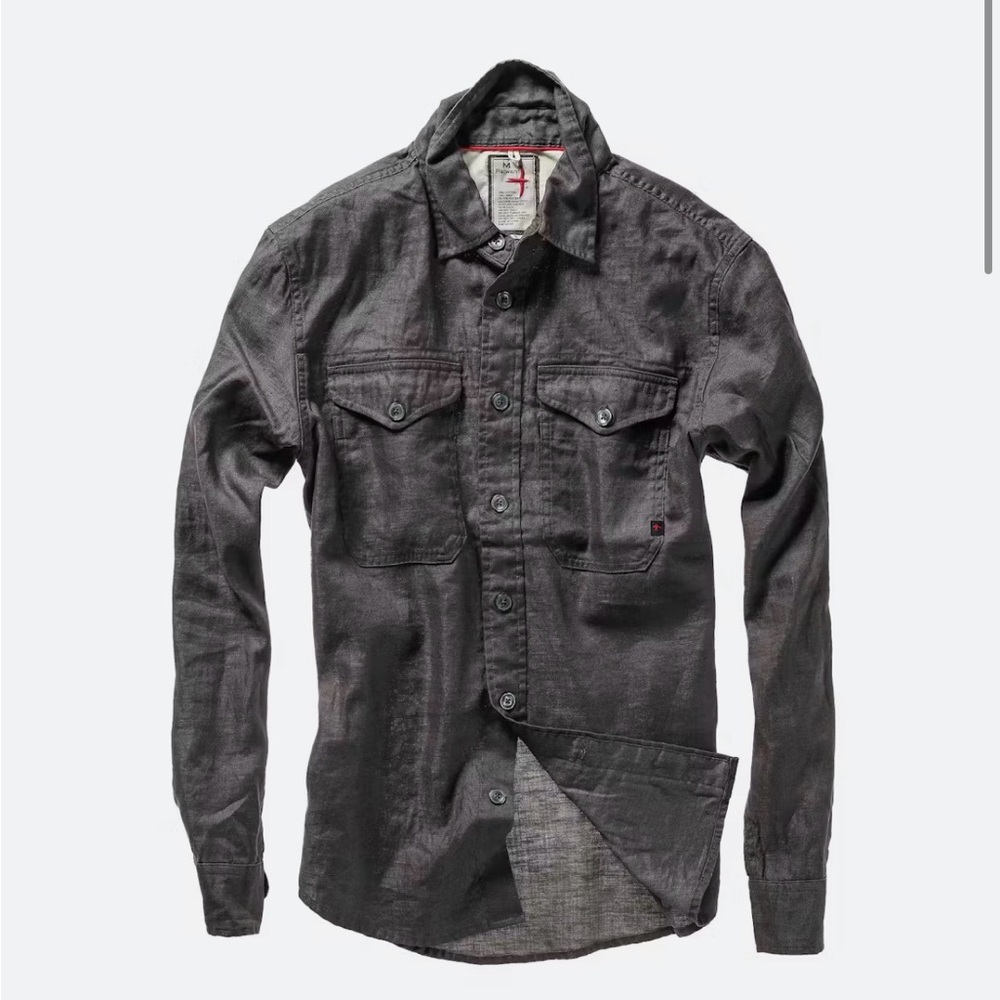 Relwen Slub Linen Workshirt - Smoke color - Large